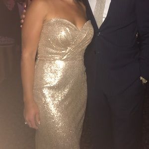 Bari jay Gold sequin strapless dress